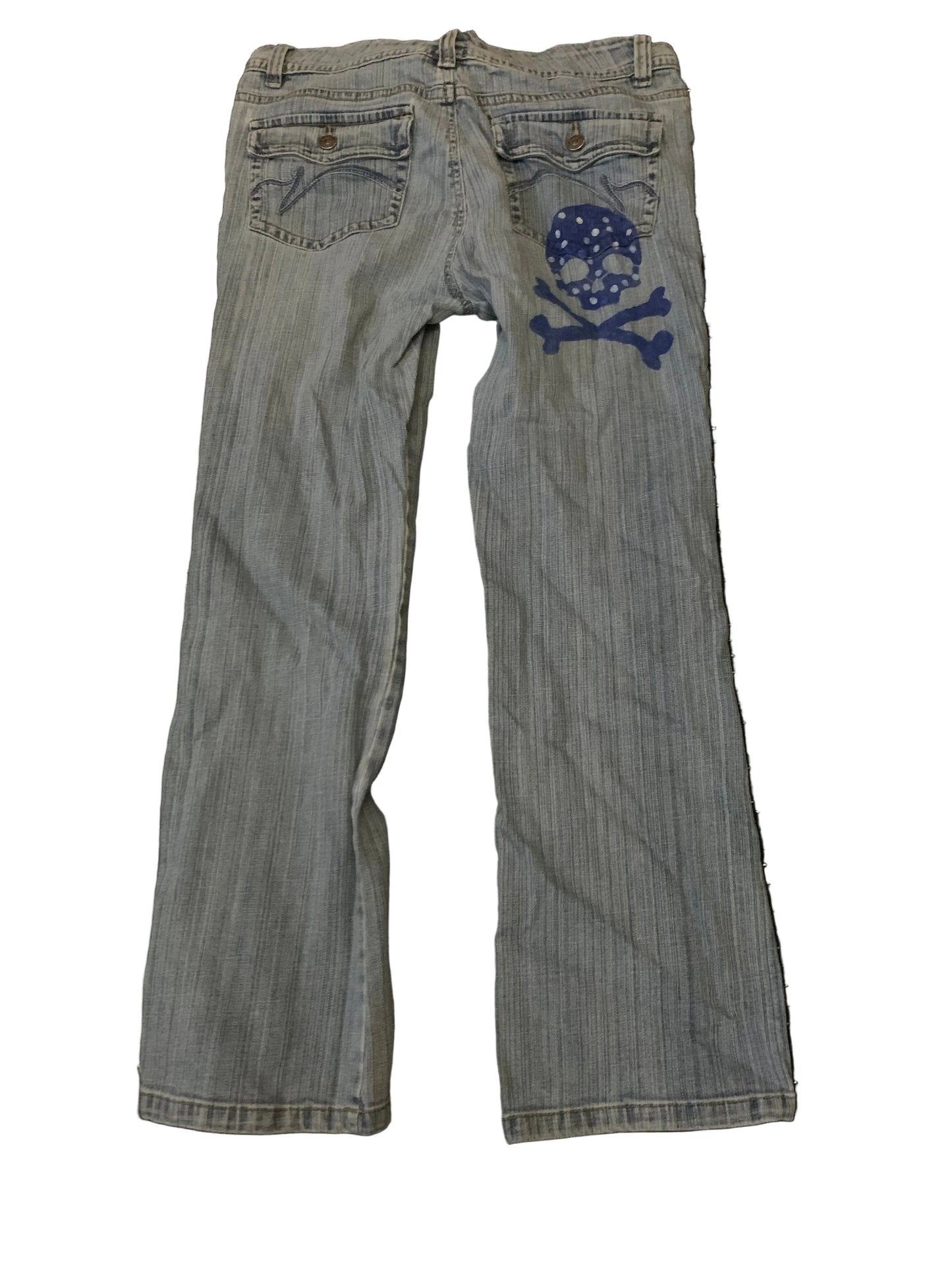 Caitismade Hand Painted Gloria Vanderbilt Polka Dot Skull Jeans
