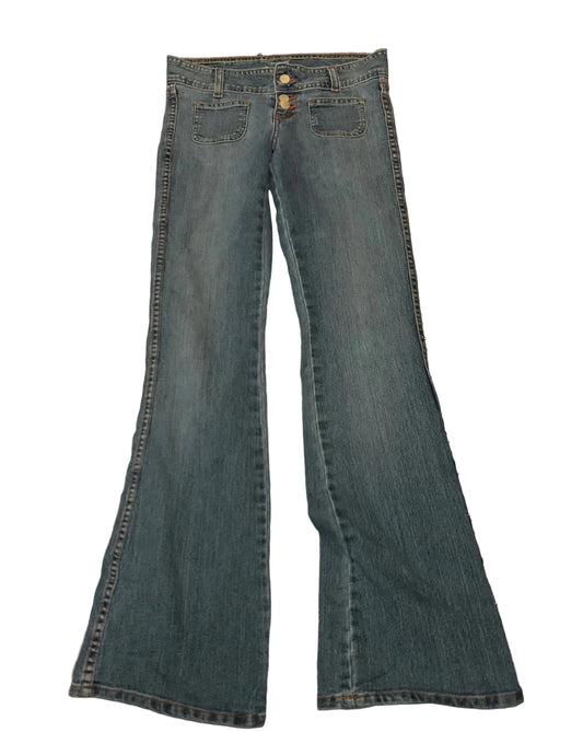 Caiti’smade Hand Painted Skull Flared Jeans