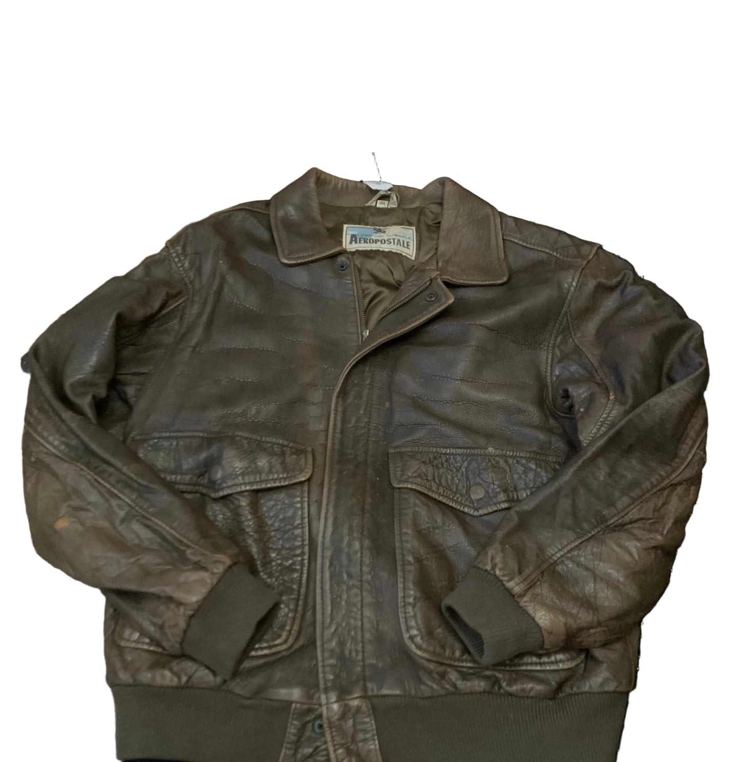 Vintage Aero Leather Bomber Jacket