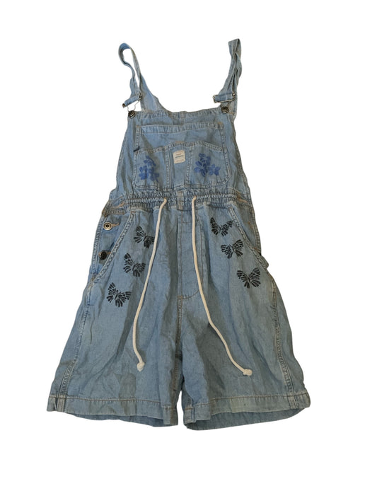 Union Bay Hand Painted Flower Butterfly Overalls