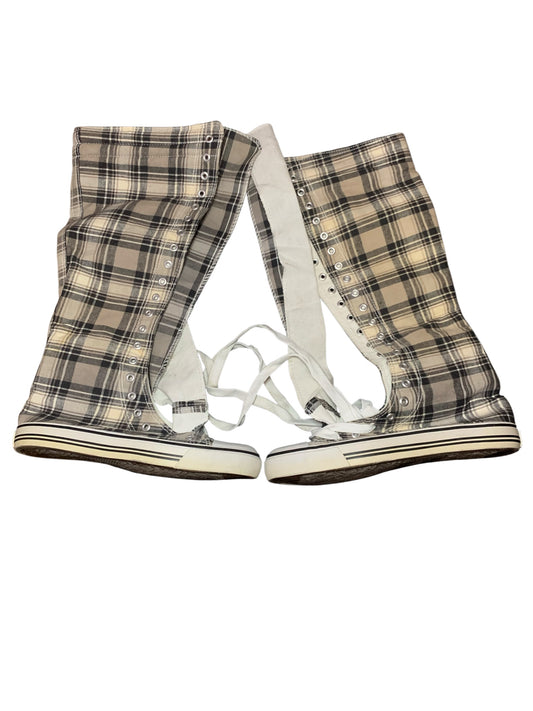 Plaid Knee High Shoes