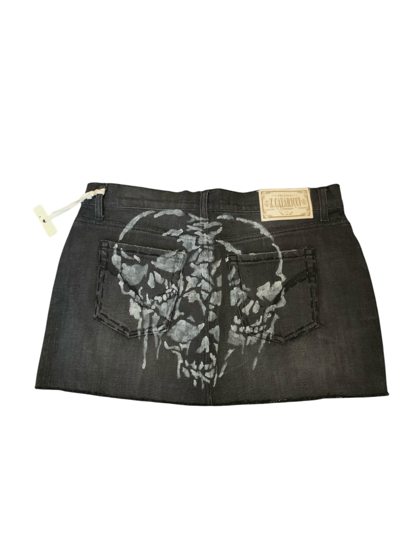 Z Cavaricci Hand Painted Skull Mini Skirt