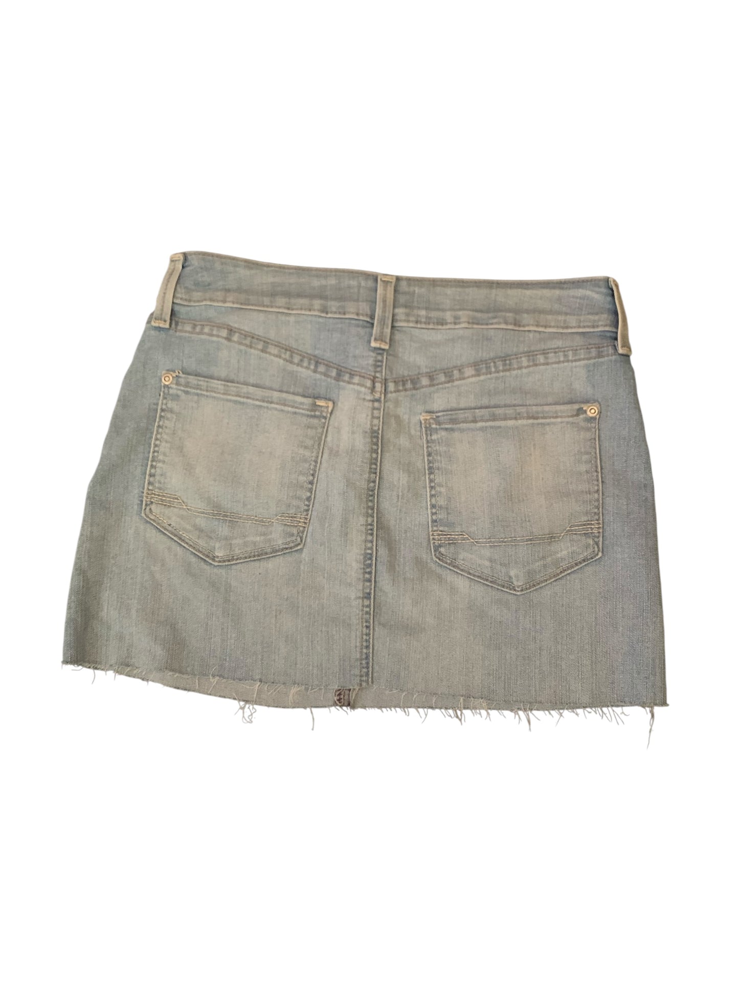 Yndi Hand Painted Skull Jean Mini Skirt