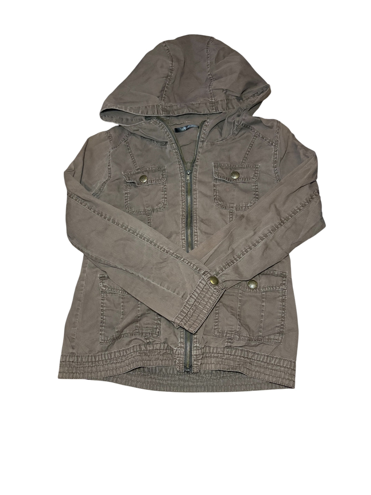 Brown Cargo Zip Up Jacket