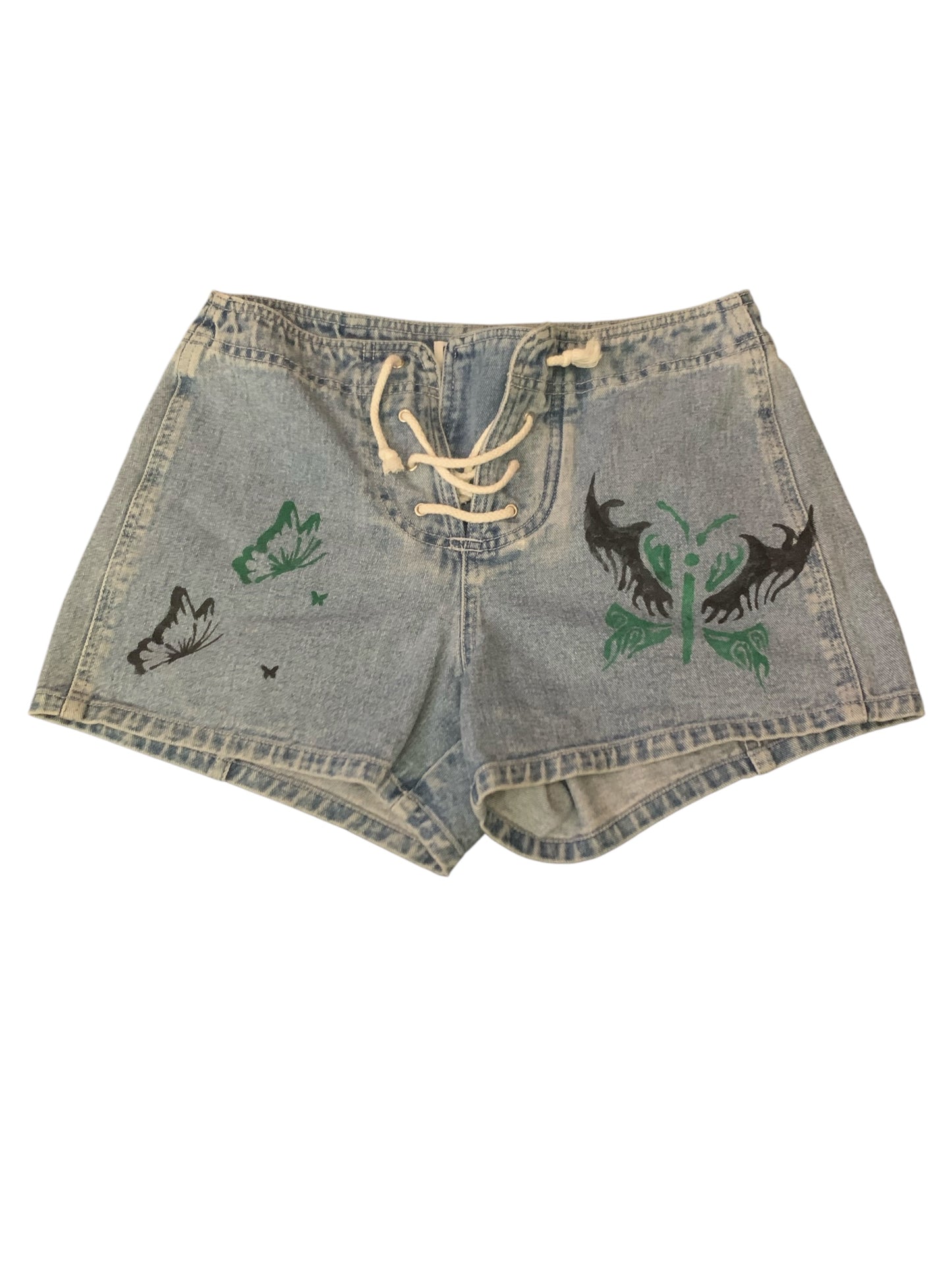 Xhiliration Hand Painted Butterfly Shorts
