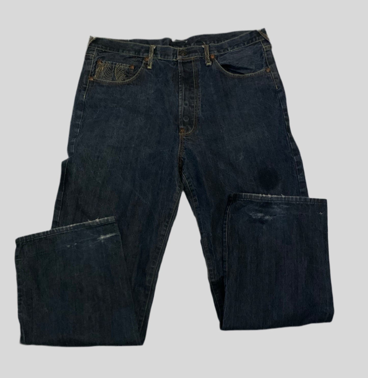 Red Monkey Embroidered Jeans