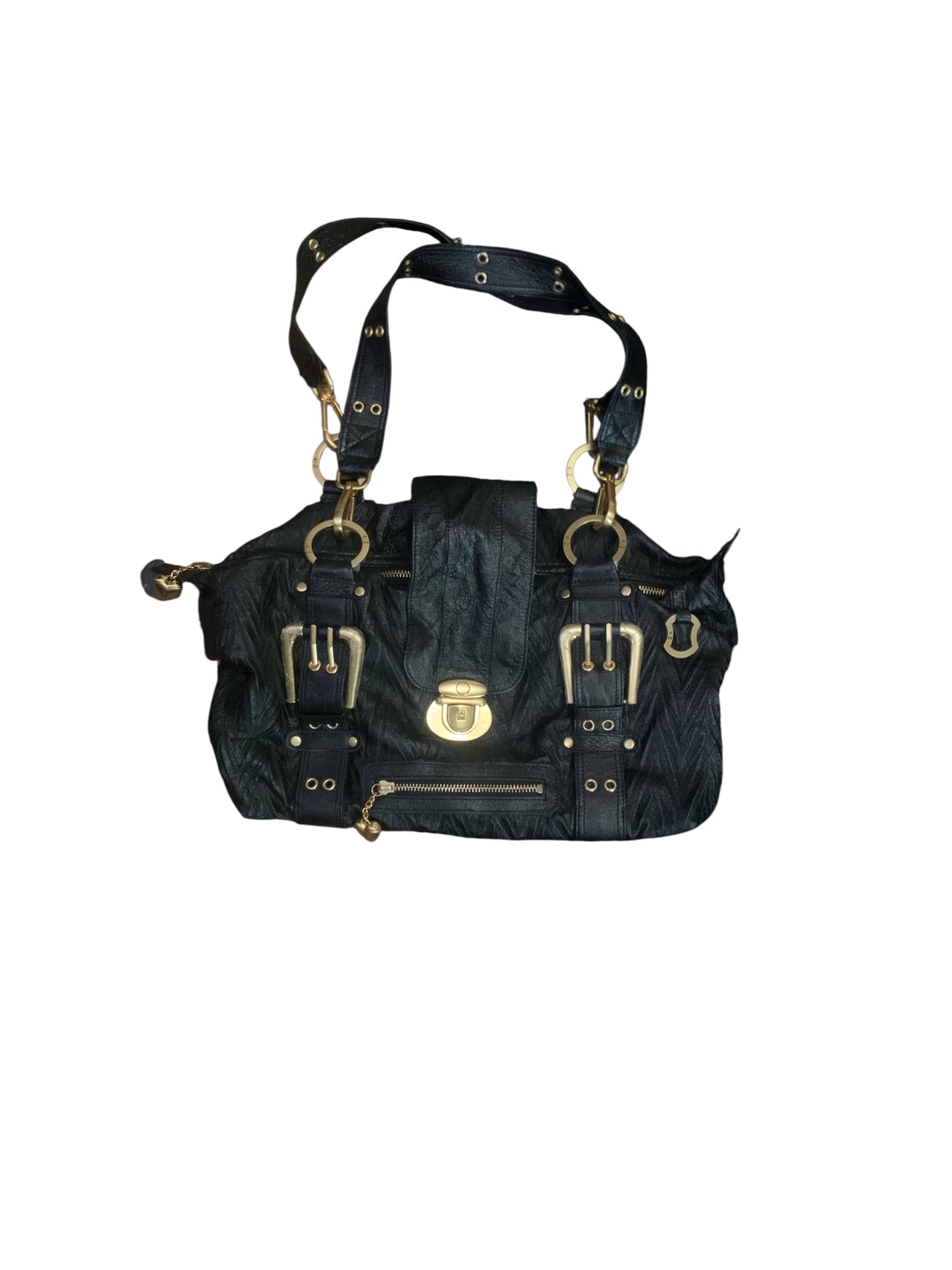 Black Gold Metal Chunky Bag