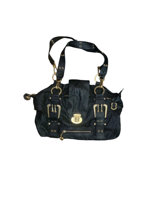 Black Gold Metal Chunky Bag