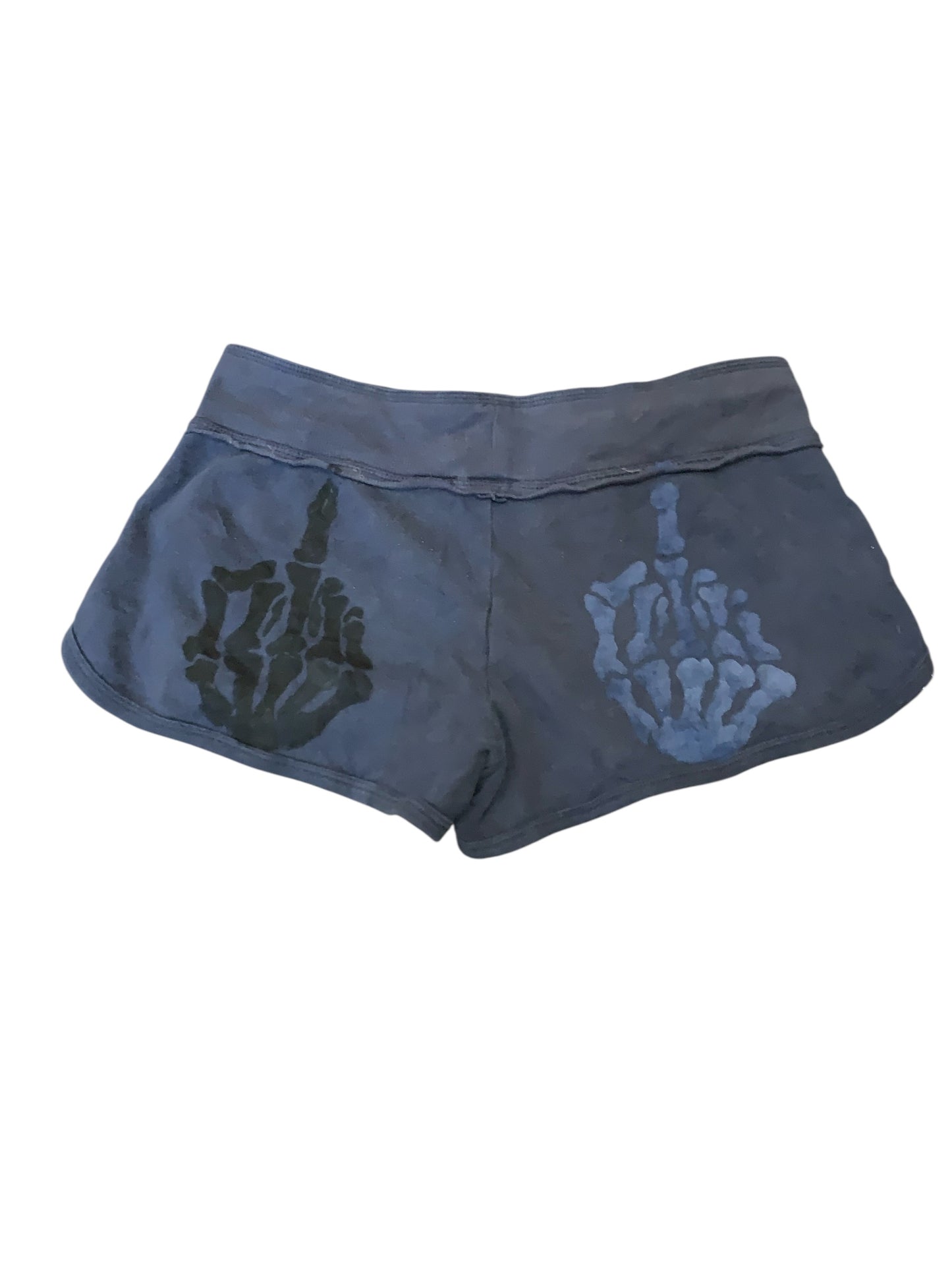 No Boundaries Hand Painted Middle Finger Shorts