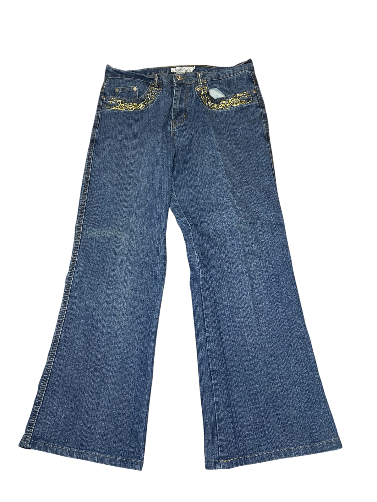 Mattia T Low Rise Embroidered Flare Jeans