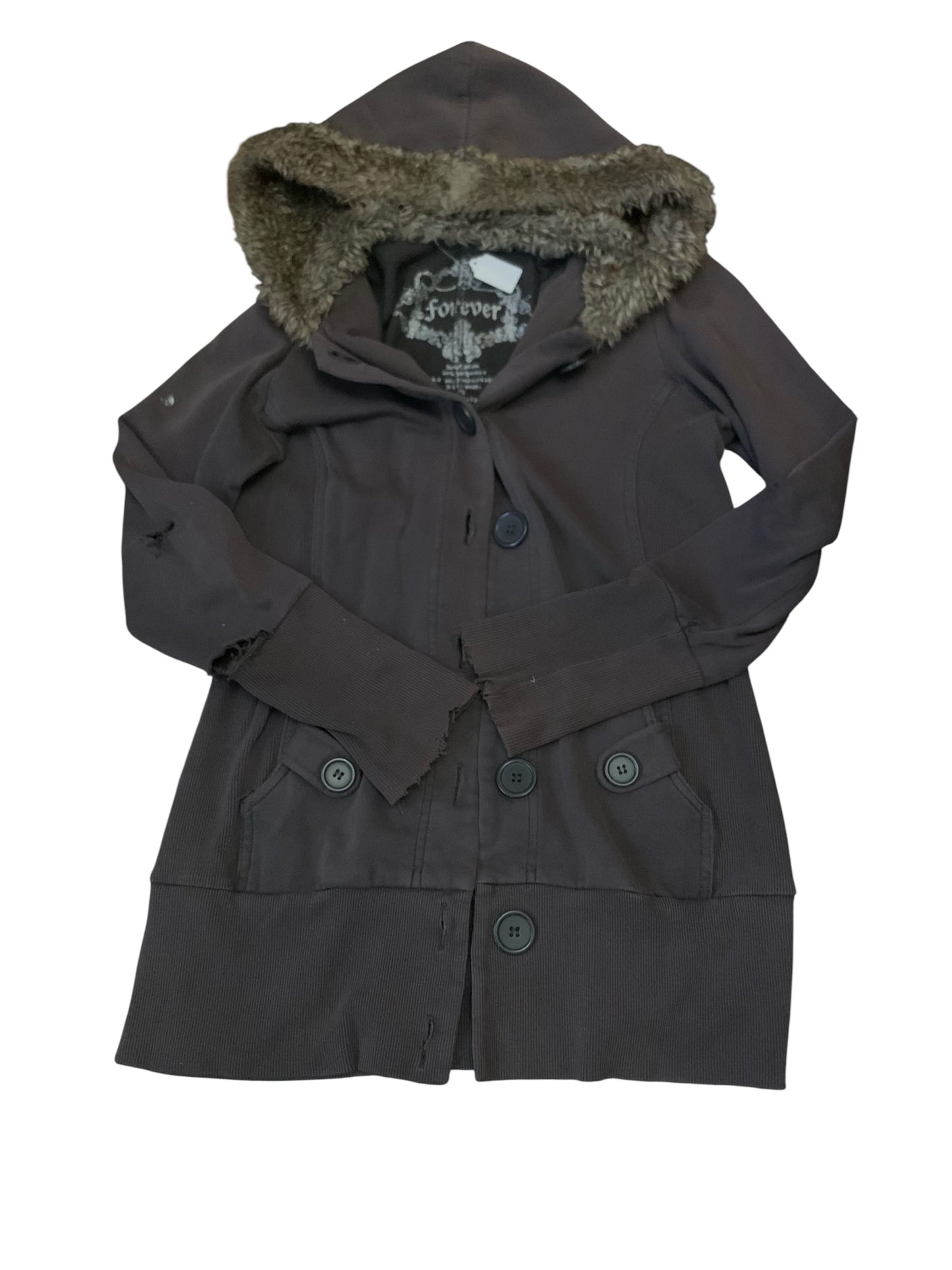 Forever Brown Button Up Fur Lined