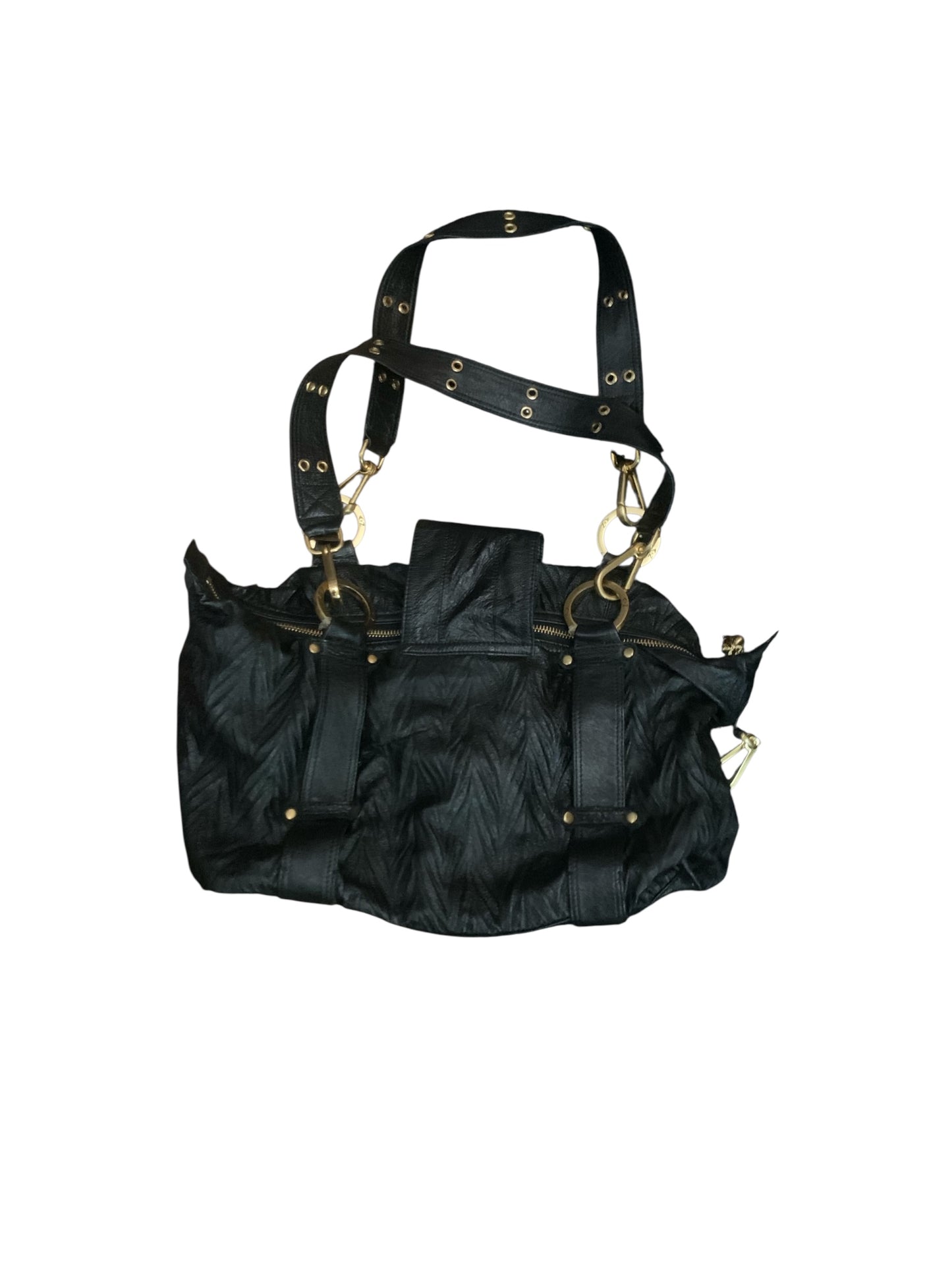 Black Gold Metal Chunky Bag