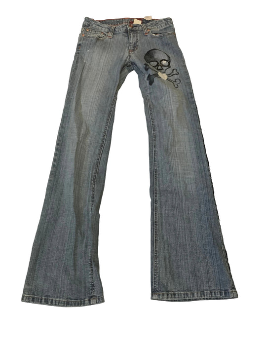 Caitismade Hand Painted Bongo Skull Jeans