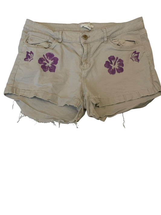 H & M Hand Painted Flower Butterfly Shorts