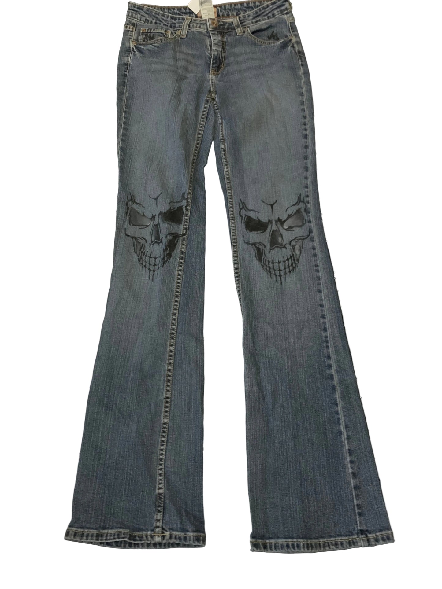 Caitismade Hand Painted Nobo Skull Jeans
