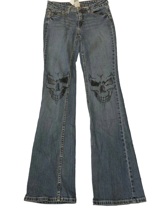 Caitismade Hand Painted Nobo Skull Jeans