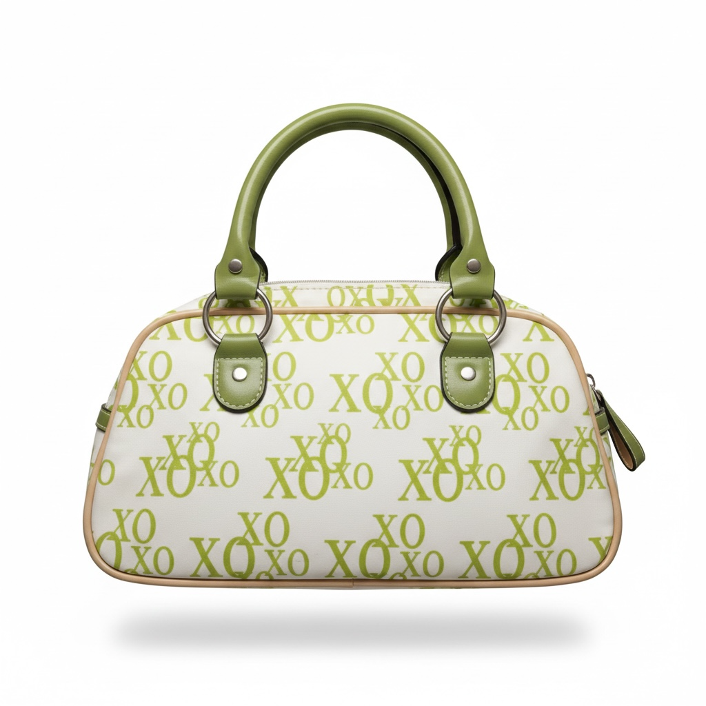 XoXo Green/White Graphic Purse