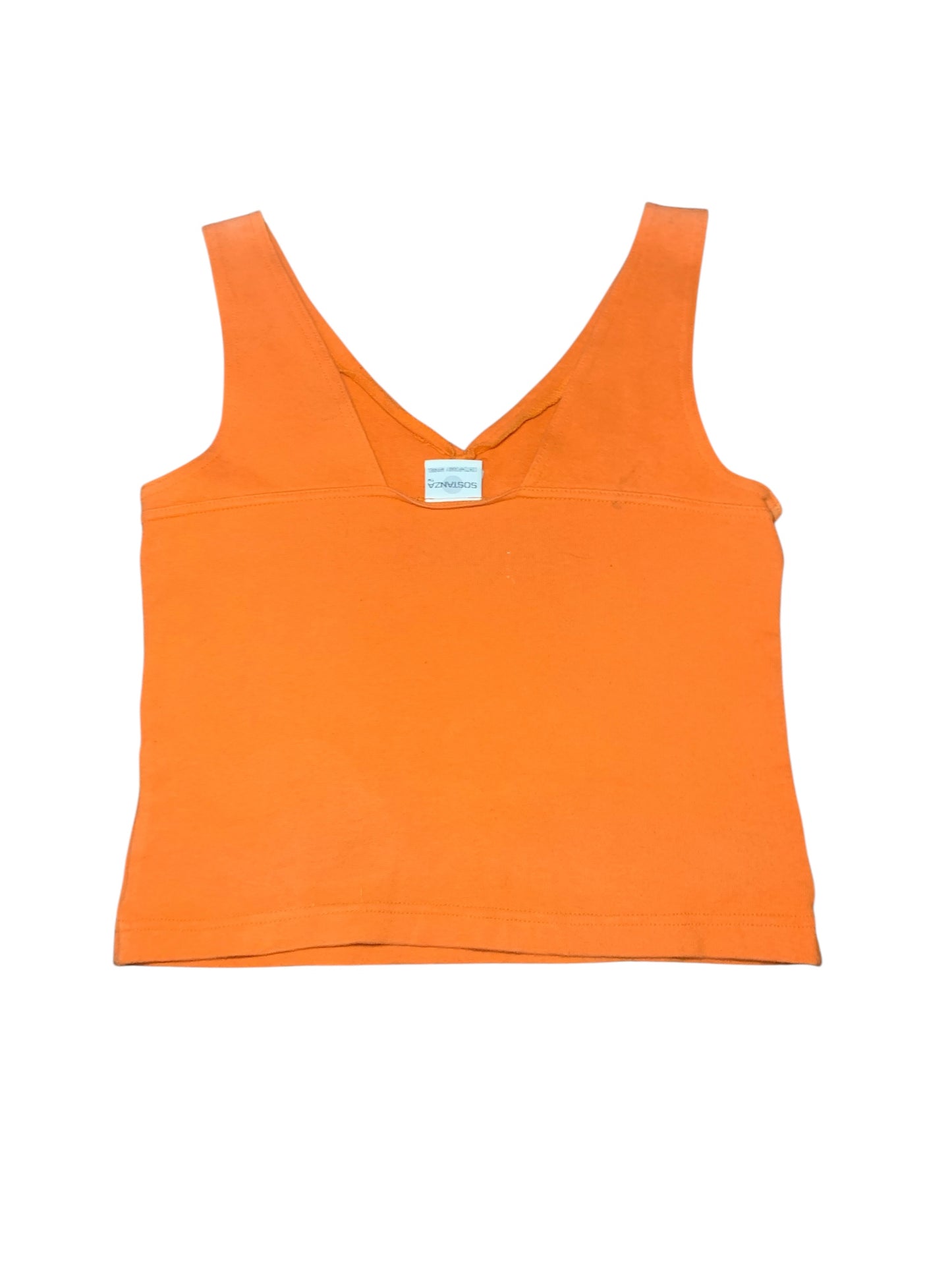 Sostanza Orange Jellyfish/Ray Hand Drawn Tank Top