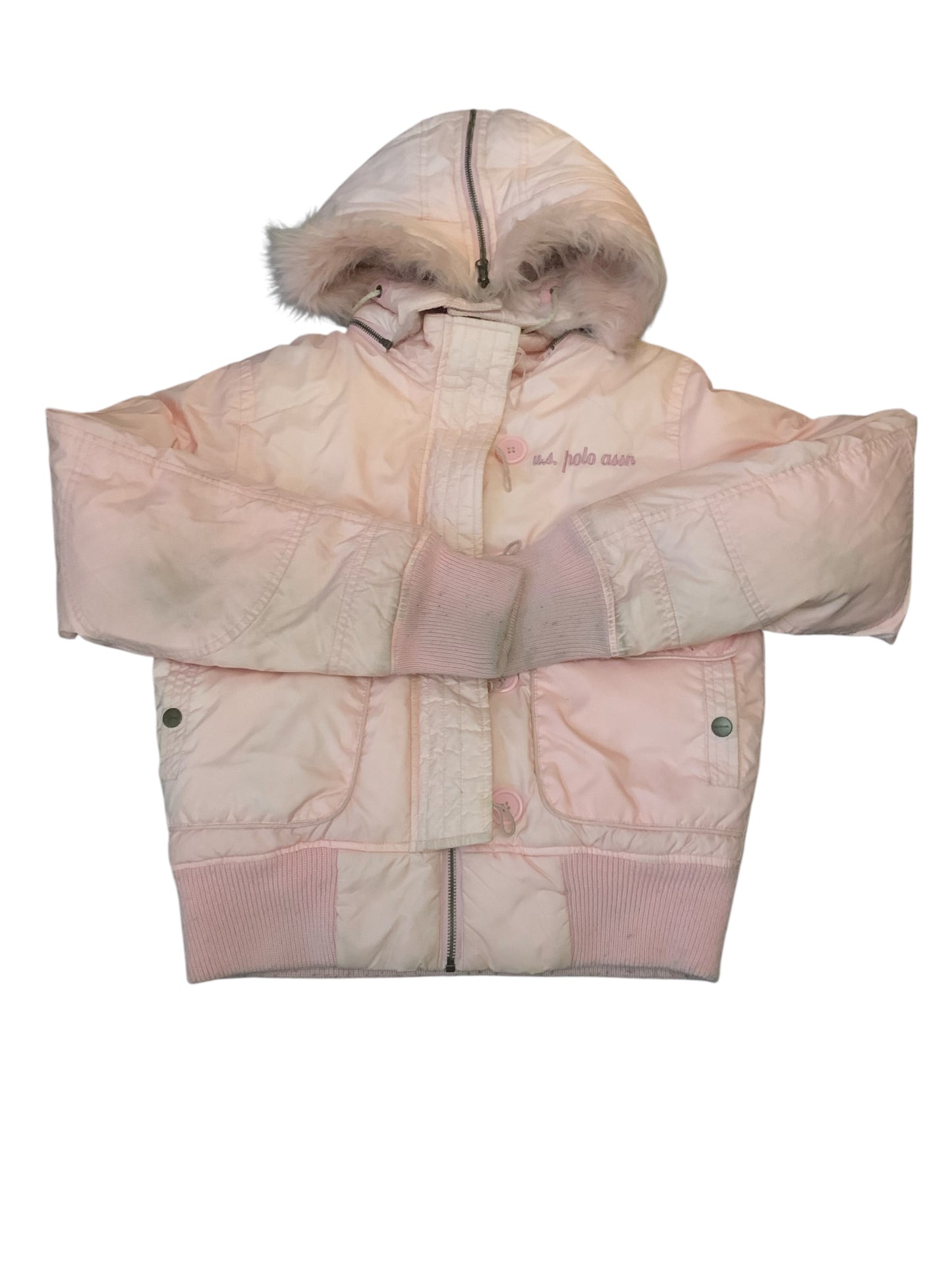 U.S Polo Ass Pink Fur Line Puffer